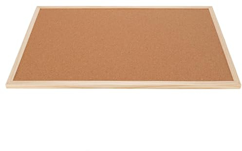 Zerodis Tablero de Corcho, Tablón de Anuncios de Corcho de Doble Cara con Marco de Madera Maciza, 40x60 Cm, Ideal para la Oficina en Casa y la Organización Escolar