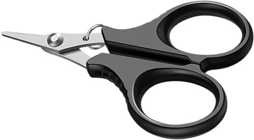 Kalttoy Tijeras portátiles para línea de pesca con dientes dentados, tijeras de pesca, alicates de corte de línea trenzada, accesorios de herramientas portátiles con dientes dentados
