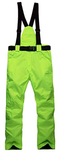 Mitefu Pantalon de Ski pour Adulte, Pantalon de Snowboard-Imperméable, Chaud, Coupe-Vent, Epaissie et Coloré, Vert Fluorescent, L