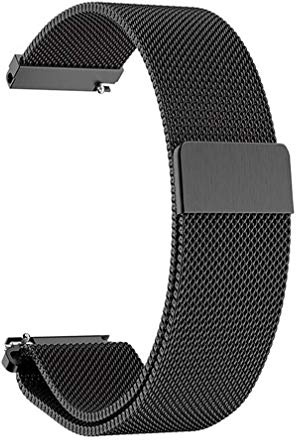 Yiyida Herren Damen Edelstahl Magnet Armbänder Schnellspanner Uhrenarmband 14mm 16mm 18mm 20mm 22mm,Silber Schwarz Gold Rose Gold