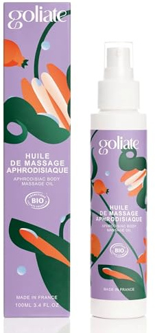 GOLIATE Organic Massage Oil - Aphrodisiakum - Kosmetisches Entspannungsgel - Sexuelles - Männlich Weiblich Paar - Ethische Formel, Vegan Kondomkompatibel - 100 ML