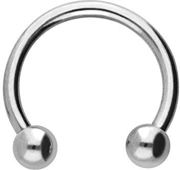 PIERCINGLINE Titan Hufeisenring mit 2 Kugeln | Piercing für Lippe Ohr Tragus Helix | Farb & Größenauswahl