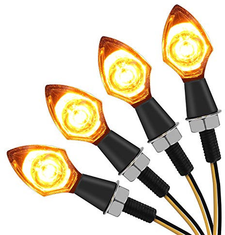 Justech 4Pz Mini Indicatori di Direzione Mini Frecce SMD Perlina Lampada Impermeabile Mini Indicatori Moto Mini Luce di Direzione 12V Universale per Moto Scooter-E-Marked ECE-Paralume Trasparente