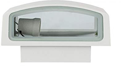 Universo - Applique da esterno lampada da parete in alluminio e vetro per giardino e terrazzo - IP44 attacco E27 max 60W dim. 12,5x22x9 cm (Bianco)