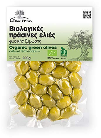 Olea Tree Biologiche Olive Verdi biologiche Fermentazione naturale, Pacco da 3 x 200g (Total: 600 g)