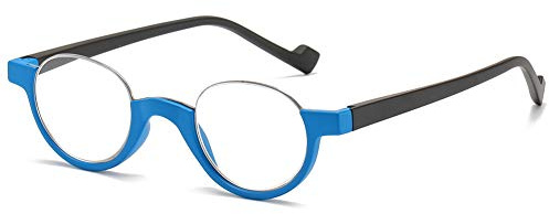 VEVESMUNDO Halbrand Lesebrille Herren Damen Halbmond Federscharnier Klassische Retro Runde Schmal Klar Arbeitsplatzbrille Lesehilfe Sehhilfe Halbbrillen mit sehstärke