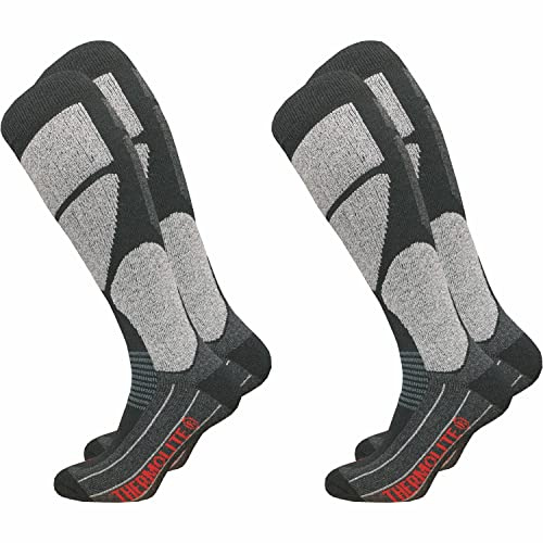 GAWILO Chaussettes de ski pour hommes avec rembourrage spécial | 2 paires | convient pour le snowboard, la randonnée ou comme chaussette thermique