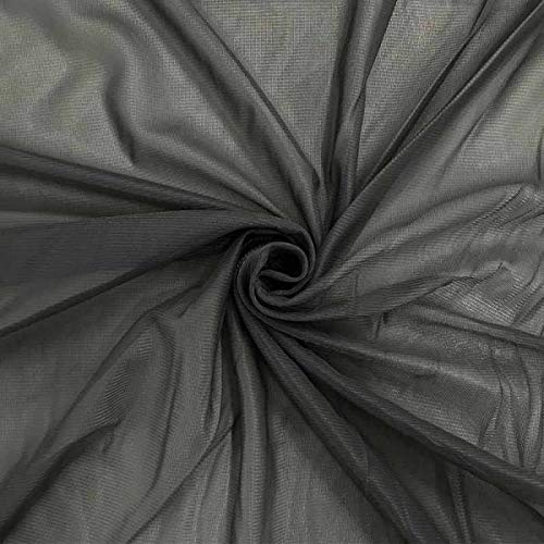 Russo Tessuti Tessuto Fodera Maglina Jersey Elasticizzata Confort Retina Sottogonna 100x140cm-Grigio Scuro