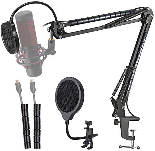 HyperX QuadCast Mikrofonarm mit Popschutz - Universal Halterung Tisch kompatibel mit QuadCast S, Fifine AM8, Blue Yeti, Razer Seiren Mini V3,für 3/8 bis 5/8 Mic Boom Arm und Windschutz von YOUSHARES
