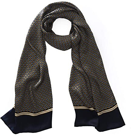 UK_Stone Halstuch Herren 100% Seide Schal Vintage Pattern Seidenschal Herrenschal,