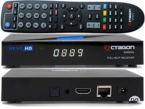 OCTAGON SX889WL HD H.265 IP HEVC Set-Top Box - Internet Smart TV Receiver, Mediaplayer, Mediathek, DLNA, YouTube, Web-Radio, iOS & Android App, USB PVR, 150Mbits WiFi