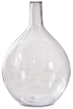Loberon Vase Argonne, grau | Mundgeblasen - Einzigartige - Dezente Farbtönung - Schlichte Eleganz - Ideal für Langstielige Gewächse - Deko - Blumenvase