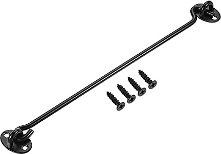 sourcing map 30,5 cm Kabinenhaken mit Öse, Drehgelenk, 201 Edelstahl, mit Schrauben, schwarz