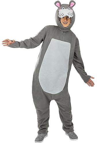 Funidelia | Nilpferd Kostüm für Herren und Damen Tiere - Kostüm für Erwachsene & Verkleidung für Partys, Karneval & Halloween - Größe L - XL - Grau/Silber