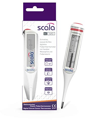 Termómetro clínico digital scala SC 1493 flex 10 seg, pantalla clásica, blanco