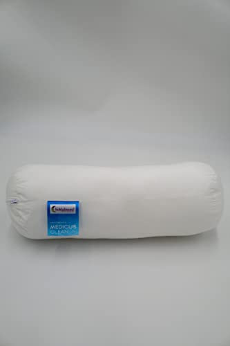 Schlafmond Medicus Clean Allergiker Nackenrolle 15x40 cm - Anpassbare Kissenfüllung - Made in Germany - Weiche Allergiker Kissenrolle bis 95°C waschbar