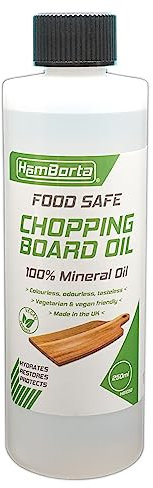 HemBorta® Schneidebrett-Öl 250ml, 100% Mineralöl Lebensmittelgerechtes Mineralöl, Schneidebrett-Öl, Lebensmittelechtes Holzöl