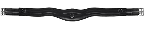 Start Sattelgurt Leder anatomisch elastisch mit 3 D-Ringen – weiches Unterleder, rostfreie Edelstahlbeschläge, komfortabel und langlebig - Anatomic (Schwarz, 130 cm)