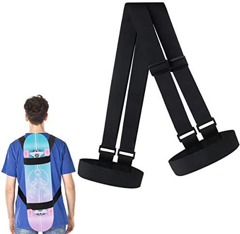 Darryy Skateboard Schulterträger, Skateboard Tasche Rucksack Verstellbarer Schultergurt, Skateboard Aufbewahrung(Schwarz), Tasche für Snowboard Longboard, Longboard Tasche für Reiseanfänger, Teenager