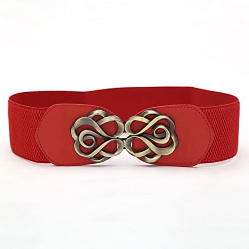 Breite Taillenbänder für Mantel, Damen, schwarz, elastisch, Kummerbund, Kleid, Legierung, Gold, große Kreisschnalle, Gürtel