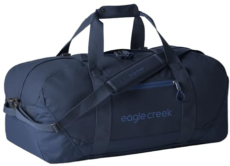 Eagle Creek No Matter What Reisetasche 60L I Extrem robust & komprimierbar I Nachhaltige Duffel mit Trolley-Sleeve für Reisen & Alltag I 60L Volumen I Atlantic Blue