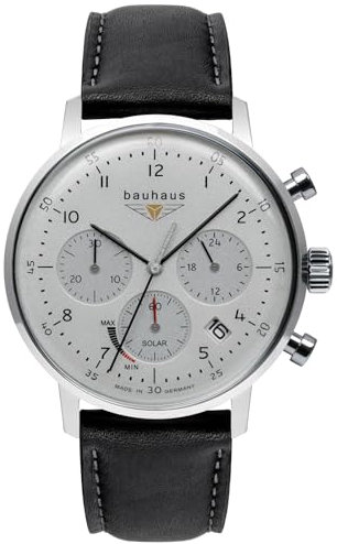 Bauhaus Herrenuhr Solar Chronograph mit Lederband 2086-1