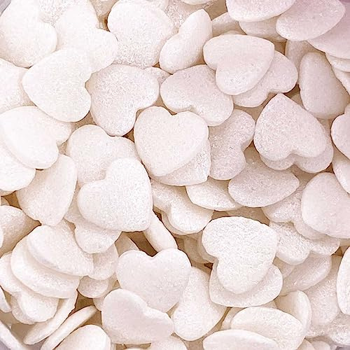 A Pinch Of - Mother of Pearl Glimmer Love Hearts - Cake Topper Sprinkles - 25g Edible Glimmer Cupcake Decorations - Birthdays, Weddings & Romantic Celebrations