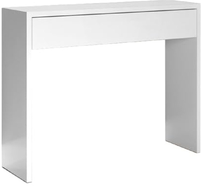 PEGANE Table Console, Meuble Console avec 1 tiroir Coloris Blanc - Longueur 100 x Profondeur 30 x Hauteur 76 cm