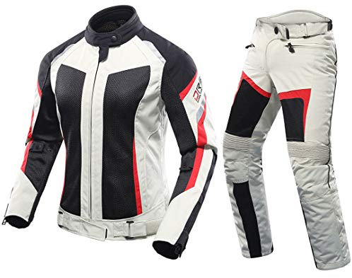 Hcclijo Chaqueta De Motocicleta Para Mujer Equipo De Protección Malla Transpirable Ropa De Carreras Para Motocross Gray set M