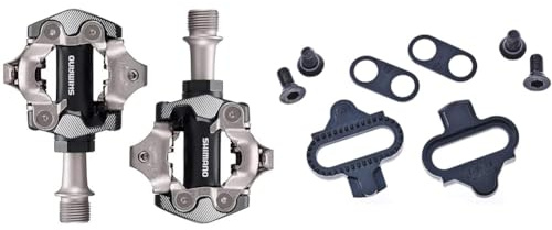 SHIMANO XT PD-M8100 Fahrradpedal, Silber/schwarz, Einheitsgröße, Mountainbike & Unisex Sm-sh51 Schuhplatten, Schwarz,Einheitsgröße EU
