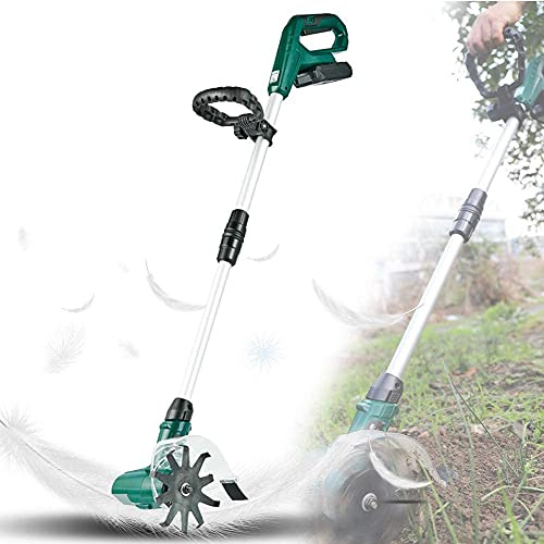 Motobineuse de jardin, motobineuse sans fil portable avec batterie au lithium, avec batterie au lithium rechargeable 1300 mAh et chargeur, profondeur maximale : 62 mm, largeur maximale : 27 mm, 2,1 k