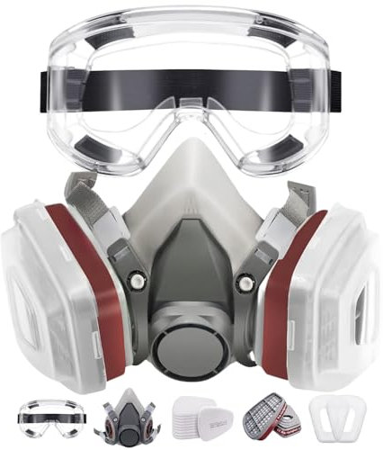 GOWEILE Respirator Face Mask Safety Dust Face Cover Gas Mask With Filter,Paint Face Cover,Suitable for Welding Casting Grinding Construction Mining Wood Processing Protection