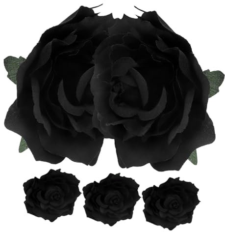 FRCOLOR Lot De 3 Pinces À Cheveux En Forme De Roses Artificielles De 10 Cm Pour Mariage Demoiselle Dhonneur Robe Noire Accessoire De Coiffure 5 Pièces X 3