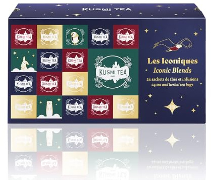 Kusmi Tea – Sortiment aus schwarzem, grünem, weißem und biologischem Aufgusstee – Die Klassiker – 24 Beutel, 8 symbolträchtige Rezepte – Geschenkidee für Männer und Frauen