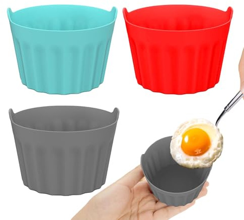 6Stück Eier Pochierer Silikon- Silikon Cupcake Formen - Silikon Eier Pochierer, Silikon Backform Cupcake, Silikonform Für Eier Airfryer, Eier Silikon Kocher, Hitzebeständig