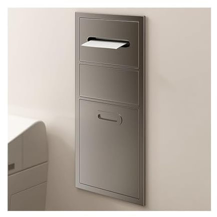 Edelstahl-Einbau-Papierhandtuchspender/Abfallbehälter, kommerzieller Handtuchspender mit Mülleimer, Toilettenpapierspender, Nische für Badezimmer