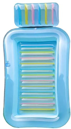 Jcasbdn Bräunungspool Bett mit Kissen 69x43x8 Zoll PVC aufblasbare Sonnenliege mit Getränkehalter tragbarer Blow -Up -Pool Schwimmer für Erwachsene Kinder Strand Sonnenbaden Sonnenbading