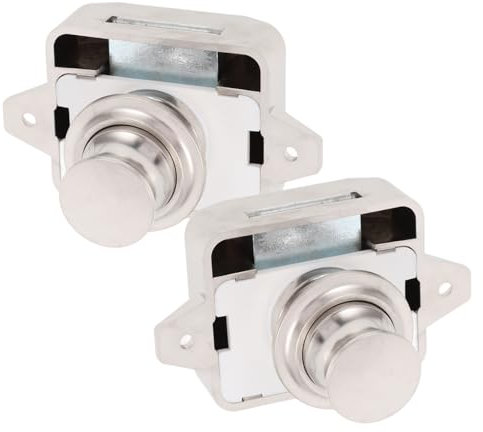 HOMSFOU 2stücke Rv Türverschluss Druckknopf Schloss Push Button Latch Für Möbel Boot Und Wohnmobil Installieren Robust Und Zuverlässig Für Bewegliche Anwendungen
