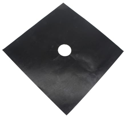 Operitacx Lot De 5 Protections Réutilisables Antiadhésives Noires Pour Plaques De Cuisson à Gaz, Revêtements Universels Adaptés Aux Brûleurs, Protection Facile à Nettoyer Cuisine Quotidienne