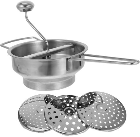 ABOOFAN 1ensemble Manual Potato Masher Acier Inoxydable Avec Poignée Ergonomique Outil De Cuisine Pour Écraser Pommes De Terre Et Légumes Comprend Disques De Filtrage