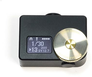 THYXGS 0,66 OLED-Belichtungsmesser, Kamera-Belichtungsmesser Aus Messing, Echtzeit-/EIN-Knopf-Messung, Einstellbare Blitzschuhposition, 30°-Auflichtmessung, Für Vintage-Kameras