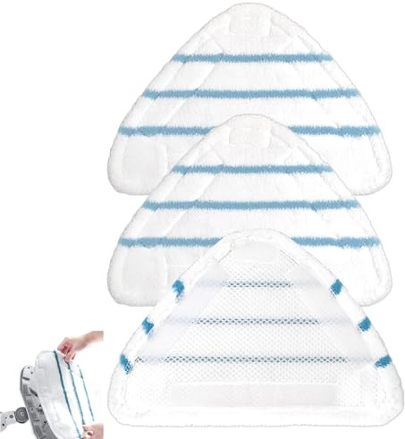 Almohadillas de Vapor, Steam Broom pad, Juego Microfibra de Almohadillas de Repuesto de Escoba de Vapor con Paños de Repuesto Triangulares Almohadillas de Fregona de Escoba, 3 Piezas