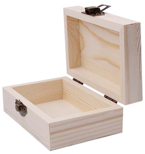 VERDANVERSE Boîte À Bijoux En Bois Massif Avec Couvercle 15X9.5 Cm BoîTe Rangement Pour Bijoux Bricolage DéCorative Coffret En Bois Naturel