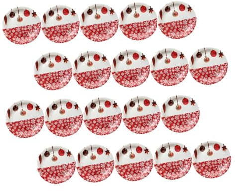 VERDANVERSE 20piezas Platos De Papel Con Impresión De Copos De Resistentes Al Agua y Grasa Para Fiesta Navideña y Decoración Festiva Perfectos Para Servir Postres y Aperitivos