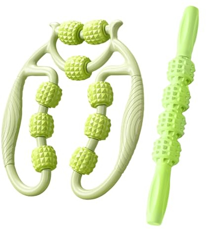 Appareil de massage circulaire à 9 têtes, conçu pour les jambes ainsi que pour du fascia, soulagement des tensions musculaires, relaxation, fitness, étirements, design ergonomique et léger.