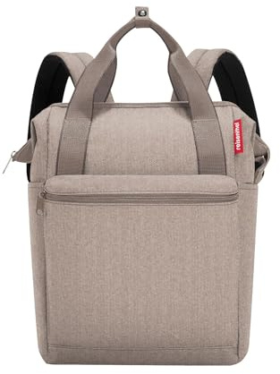 reisenthel allrounder R herringbone mokka – Rucksack und Tragetasche in einem – Mit Stecklasche für Reisetrolleys