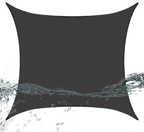 Vela parasole idrorepellente, 5 x 5 m, quadrata, protezione UV e vento, per uso esterno, giardino, patio, terrazza, vela ombreggiante per protezione solare