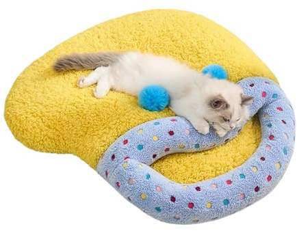 Mihauuke Sac De Couchage pour Chien - Lit Caverne Confortable et Chaud Chien,Tapis en Peluche pour Animal De Compagnie - pour Coin Sol Voyage Maison Bureau Chambre Intérieur Appartement Balcon