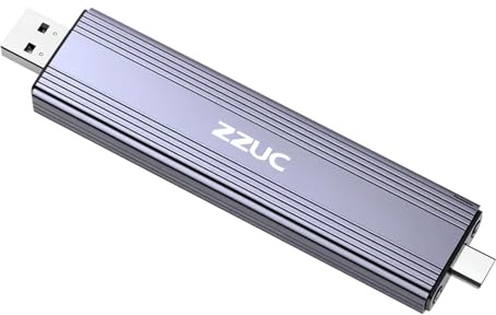 M.2 NVMe zu USB C 10Gbps Adapter ,USB 3.1 Gehäuse für PCIe NVMe SSDs (M-Key B+M-Key, 2230/2242/2260/2280), UASP Unterstützung Externes SSD Laufwerk mit Aluminium Kühlkörper
