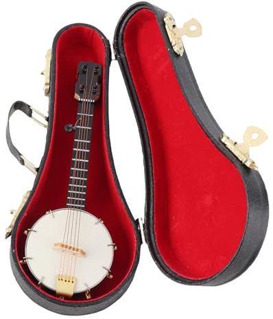 Modèle de Banjo Miniature Réaliste, Décor de Maison de Poupée Exquis pour Cadeaux, Accessoires de Jouets, Matériau en Tilleul